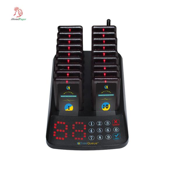 New design wireless queue management system touch screen keyboard with 18 pagers