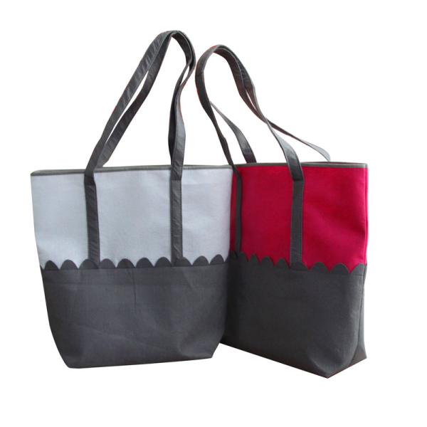 Personalized Pink / Grey RPET Green composable Fabric Shopping Reusable Carrier Bags