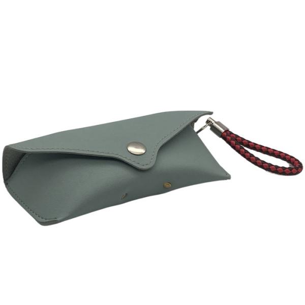 Buy Light Blue PU PVC Leather Eyeglass Case With Straps at wholesale prices