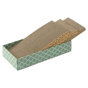 Cat Scratcher Cardboard Scratching Pads Scratch Lounge Bed with Catnip 3PCS