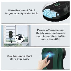 Language English 65dB Wireless Robot Window Cleaner 3 Mins/M2 Electric Window