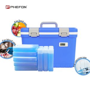 Temperature Display Medical Cooler Box with Blue Color and PP Outer Liner