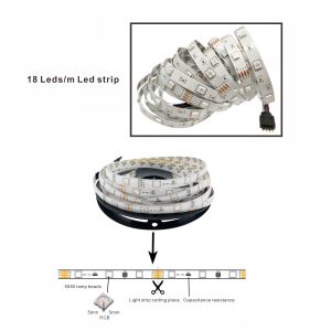 SMD 5050 IP65 Waterproof RGB Flexible Smart LED Light Strip 12V 5A Power Supply