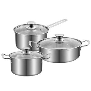 OEM/ODM Kitchen Cookware Cooking Soup Pot Set Stainless Steel Ollas Cookware