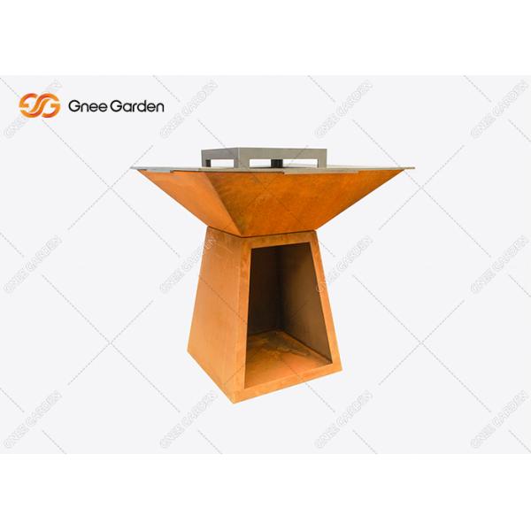 Factory Customize Corten Steel Bbq Fire Pit Grill Corten Steel Iron Fire Pit Bbq Brazier