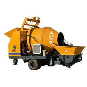 Forced Electric Engine Mobile Concrete Mixer With Pump For Housing Construction