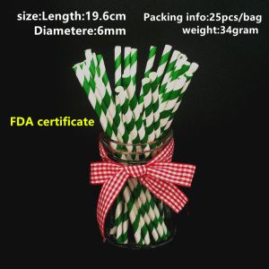 Food Grade Recyclable Biodegradable Paper Straws Printed Eco Friendly