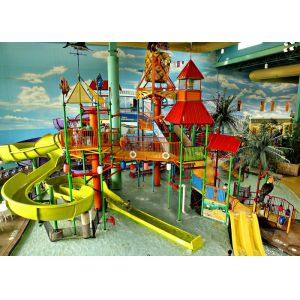 Aqua Fun Park Commercial Playground Equipment With Fiberglass Material