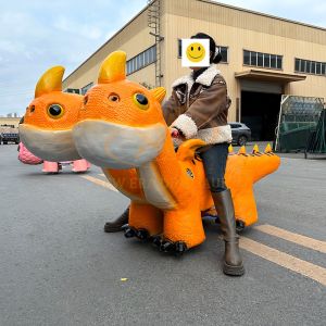 Shopping Mall Electric Dinosaur Scooter Ride for Kids High Density Sponge Coin