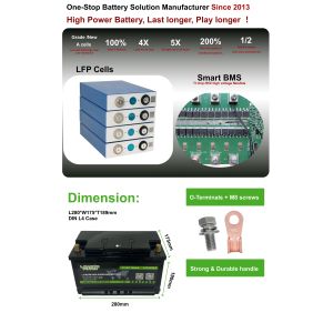 12V 100AH Deep Cycle Lifepo4 Battery With Blutooth / LCD Support Custom