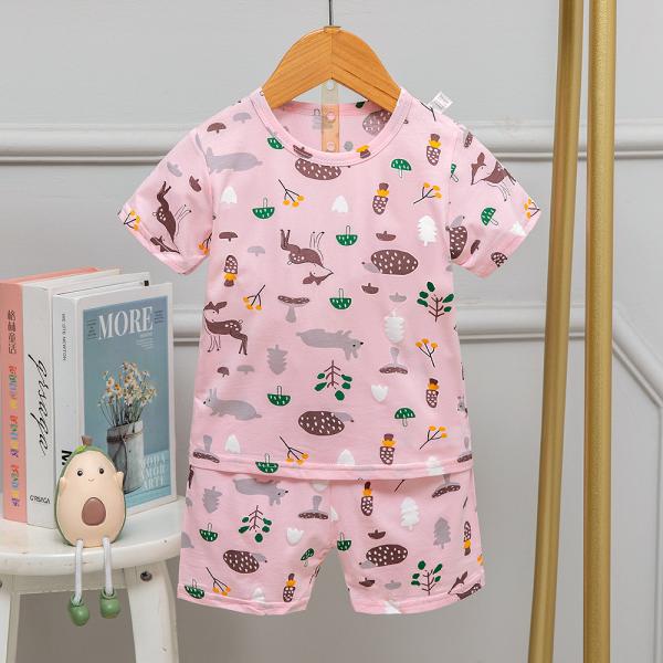12 Months Childrens Summer Pyjamas / Mushroom Print Pyjamas 80cm Height 50cm