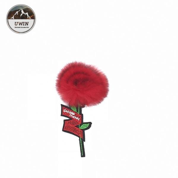 Buy Red 3D Flower Embroidery Patches , Floral Patches For Clothes Accessoires at wholesale prices