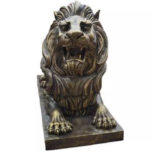 Waterproof Metal Lion Sculpture Garden Bronze Statues Height 2000mm