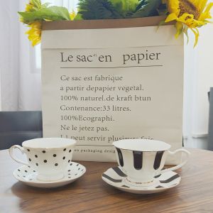 Stylish 180 Ml Light Luxury Ceramic Tea Cup And Saucer Set For European Style