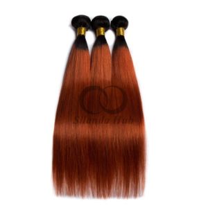 #T1B/Ginger Straight Remy Human Hair Bundles Sew In Weave Bundles Brazilian Bundle Deals