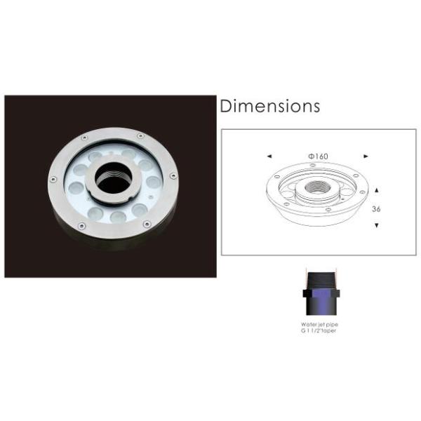 24VDC 27W Power Submersible Led Fountain Lights For G 1 1 / 2" Taper Water Jet Pipe