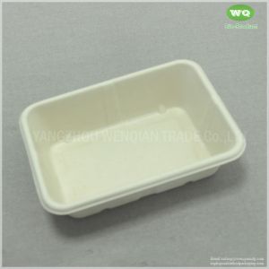 500ml Eco-Friendly Unbleached Sugarcane Pulp Rectangular Lunch Box ,750ml