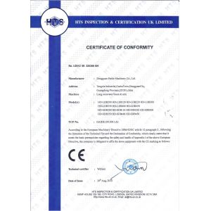 Dongguan Haide Machinery Co., Ltd Certifications