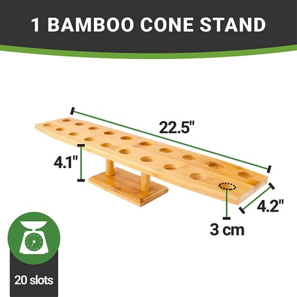 Multilevel Bamboo Food Ice Cream Cone Stand Storage Rack Portable