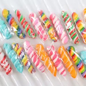 Christmas Lollipop Rainbow Candy Swirl Custom Rainbow Twist Pops Stick Shape