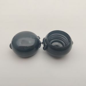 24 410 Ball Shape Plastic Flip Top Cap With Ribbed Closure