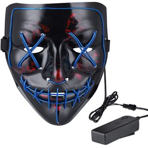 Scary Halloween LED Face Mask Purge Light Up PVC Mask For Adults