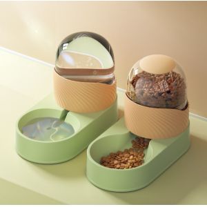 Pet Feeder and Waterer Cat Dog Gravity Food Bowl Set