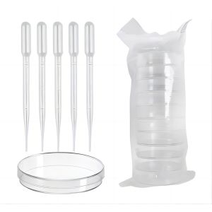 Laboratory Plastic Petri Dish Transparent Sterile 90x15mm
