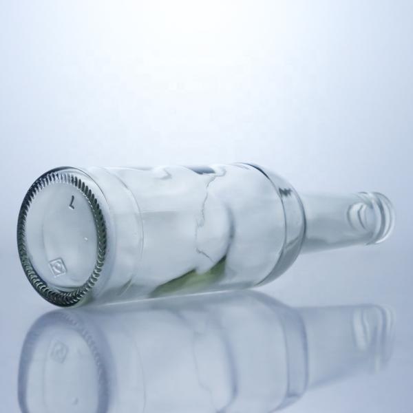 Flint Glass 276ml Brandy Vodka Tequila Glass Bottle With Cork For Body Material Glass