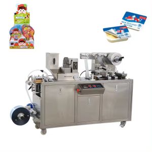 China Servo Motor Driven Chewing Gum Mini Blister Packing Machine 35-55pcs/min Capacity 220V/50Hz Voltage on sale