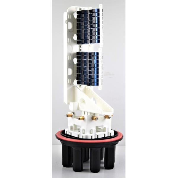 direct buried FTTH Fiber Optic Closure , PP ABS 8small round ports 1big round 64sc