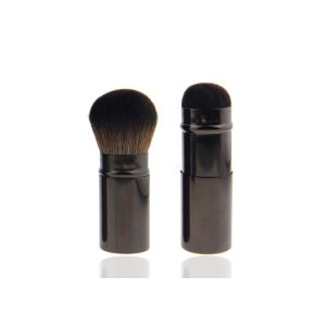 Custom Precision Retractable Makeup Brush Round Kabuki Brush Brown