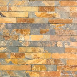 Natural Stone Rust Slate Wall Rockface Cladding For Indoor And Outdoor