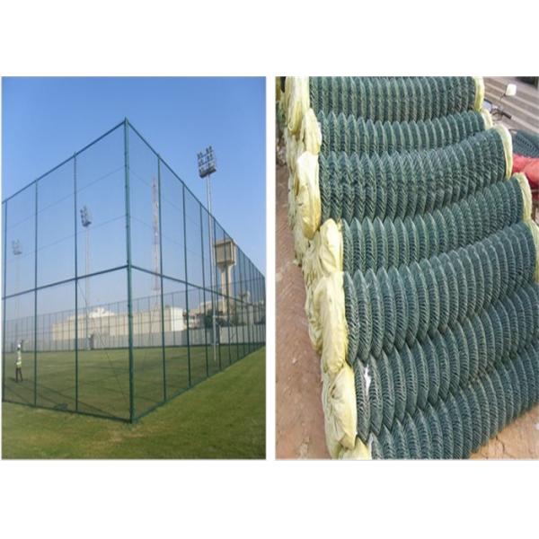 3.5mm Thick Plastic Coated Chain Wire Fencing Light Green And Dark Green Anti rust