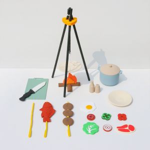 BBQ Barbecue Kitchen Toy Set with Pretend Smoke Kitchen Accessories Play Food