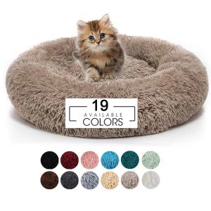 China 40CM-120CM Soft Plush Round Calming Dog Bed on sale