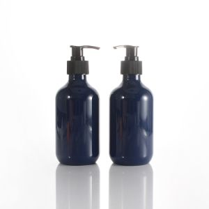 Customized Blue 62mm 10.14oz Boston Shampoo Pump Bottles