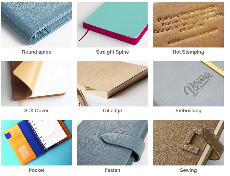 2mm Genuine Leather 3 Ring Binder Folders 100sheets Portfolio 80gsm