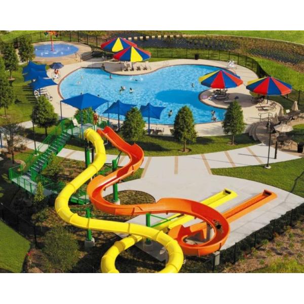 Outdoor Swimming Water Park Slide Fiberglass Kids Games Equipment Fiberglass Slides Set
