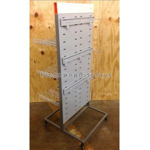 Sports Products Freestanding Metal Gondola Shelving Units Double Sided With 4