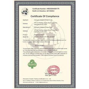 Deligreen Power Co.,ltd Certifications