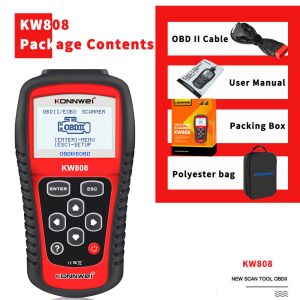 CE ROHS FCC Konnwei OBD2 Scanner Car Fault Code Reader With Spanish