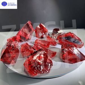 China Lab Sapphire Padparadscha Gemstone Cut Popular Pink-orange Color Jewelry Designs on sale