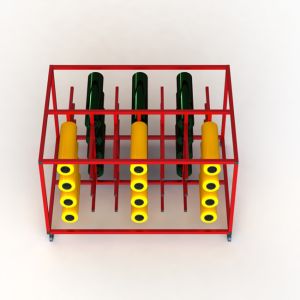 Vinyl Rolling Metal Table Stand With Double Sides Knocked Down