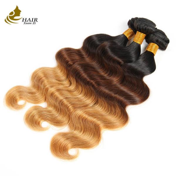 Buy Factory Price Ombre Human Hair Extensions 1b/4/27 Brazilian Virgin Hair Body Wave Bundles With Closure at wholesale prices