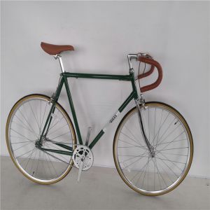 Retro Vintage 700C Single Speed Chrome Racing Cycle with KMC Chain and Lasco