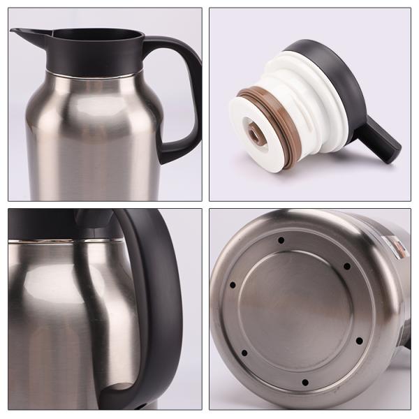 45 Oz Double Walled Vacuum Thermos / 12 Hour Heat Retention / 2 .2 Litre Stainless Steel Thermal Coffee Carafe