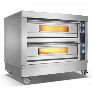 China Hot Sales Full Stainless Steel Industrial Bakery Electric 2 Deck 4 Trays Industrial Baking Deck Oven on sale