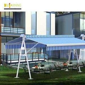 Retractable awning double sided outdoor independent awning