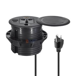 Round Sofa Embedded Power Socket with Universal Standard Power Outlets USB A+C & HDMI & Nerwork